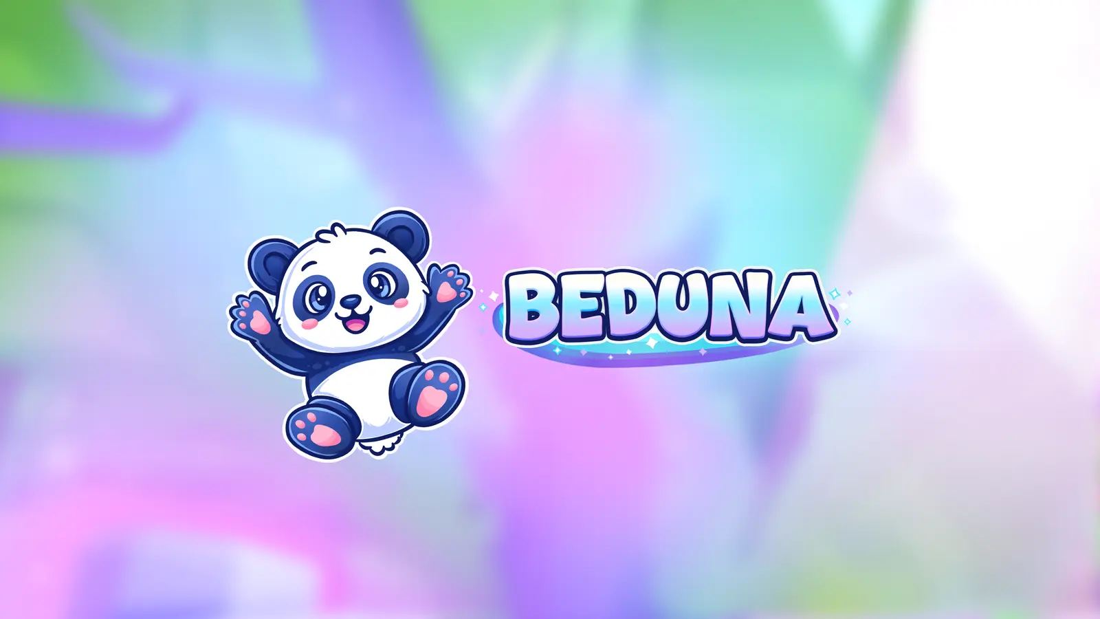 Bedunas banner med pandaen Hyggefis og BEDUNA-logoet